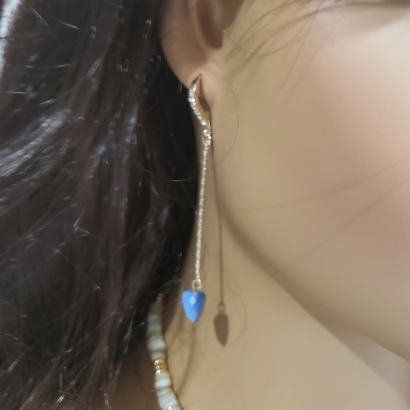 955- Chips Shells And Beads Women's Handmade Necklace And Earrings Gold Plated - Picture 3 of 7